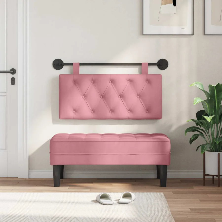Tête de lit suspendue Avec lumière LED Rose Velours - 3