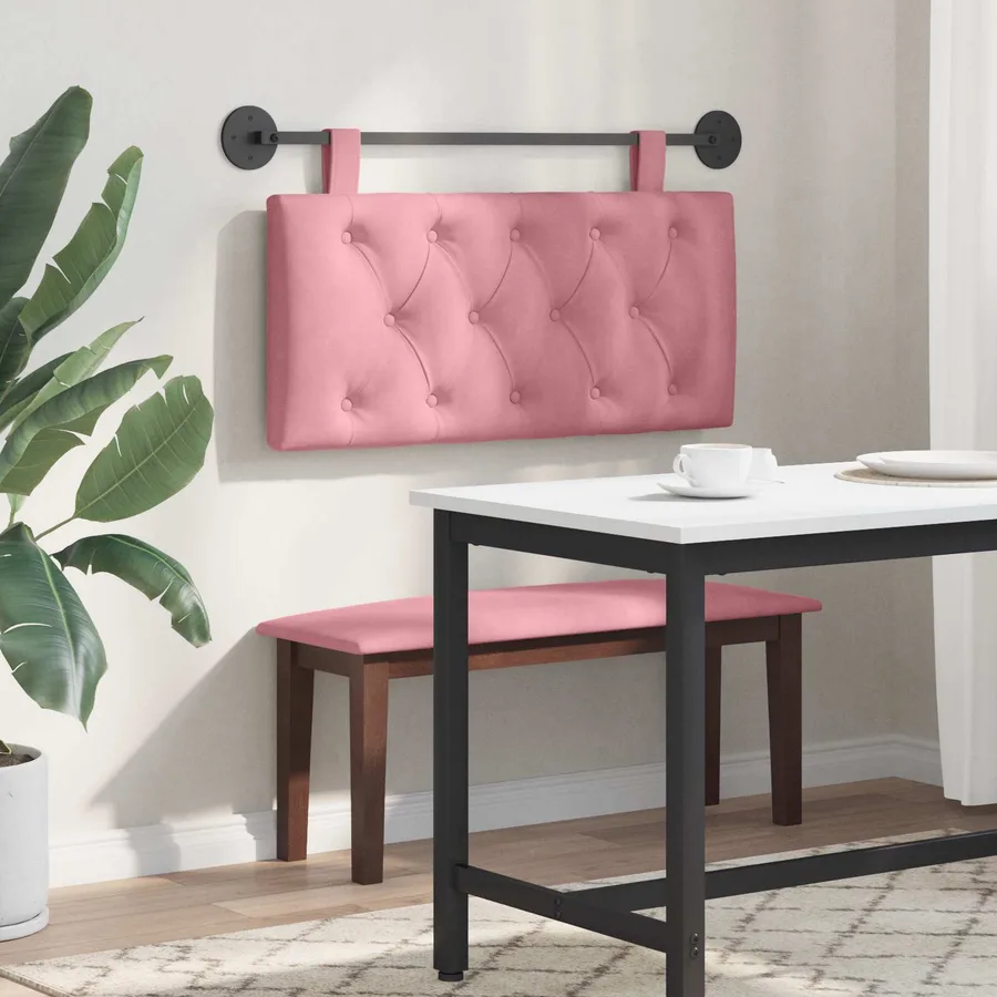 Tête de lit suspendue Avec lumière LED Rose Velours - 4