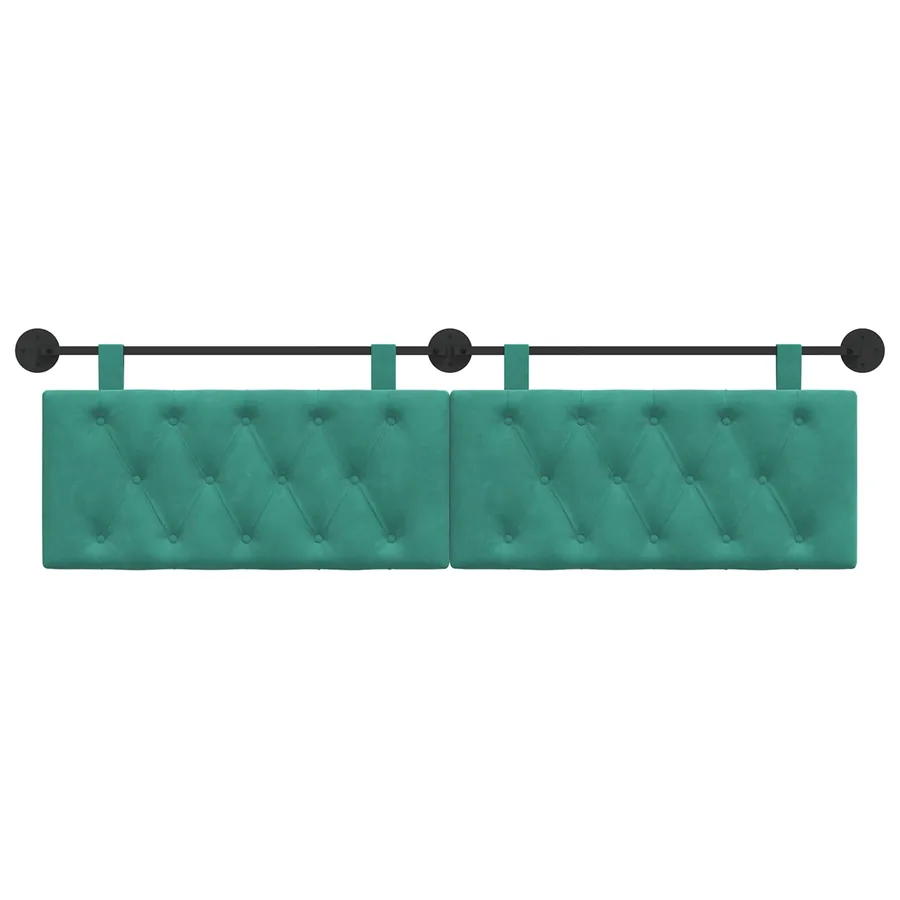 Tête de lit suspendue Avec lumière LED Turquoise Velours - 5