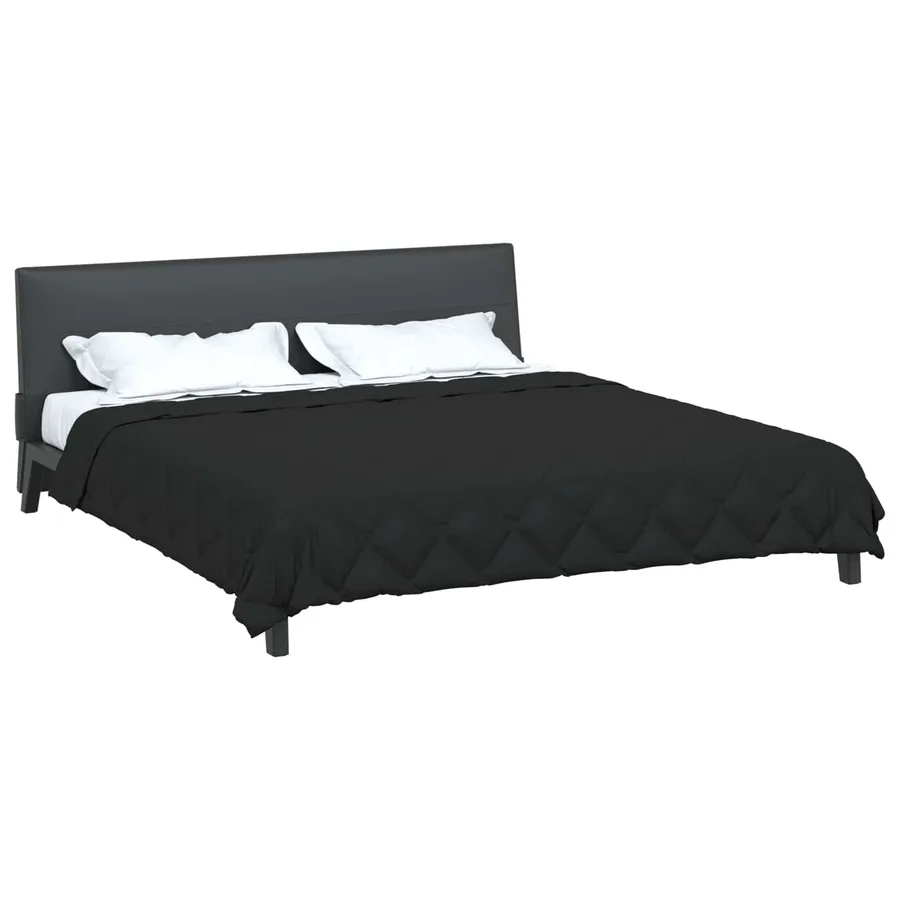Duvet d'été simple Noir 200 x 200 cm Microfibre - 3