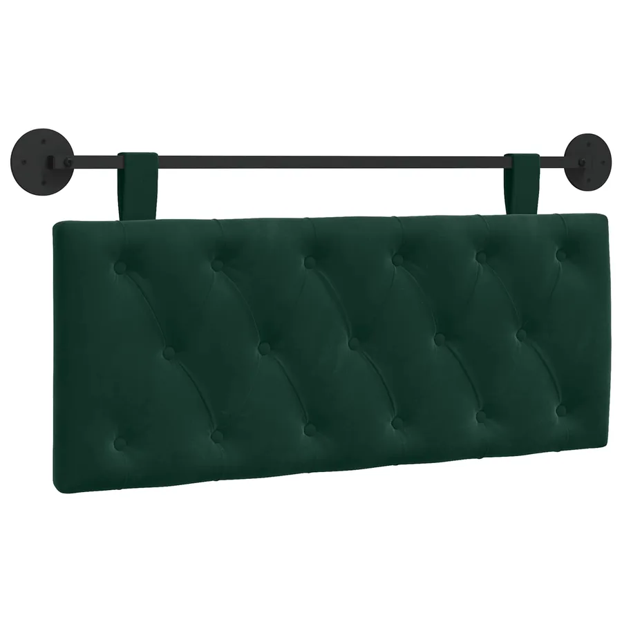 Tête de lit suspendue Avec lumière LED Vert foncé Velours - 2