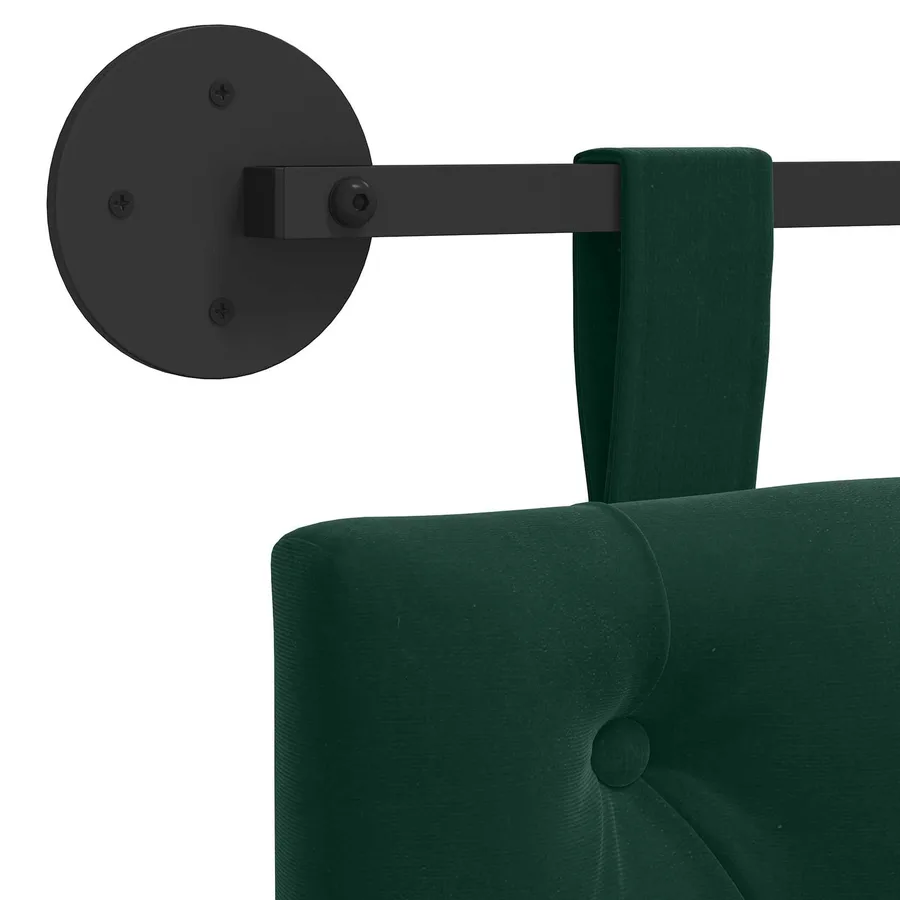 Tête de lit suspendue Avec lumière LED Vert foncé Velours - 9