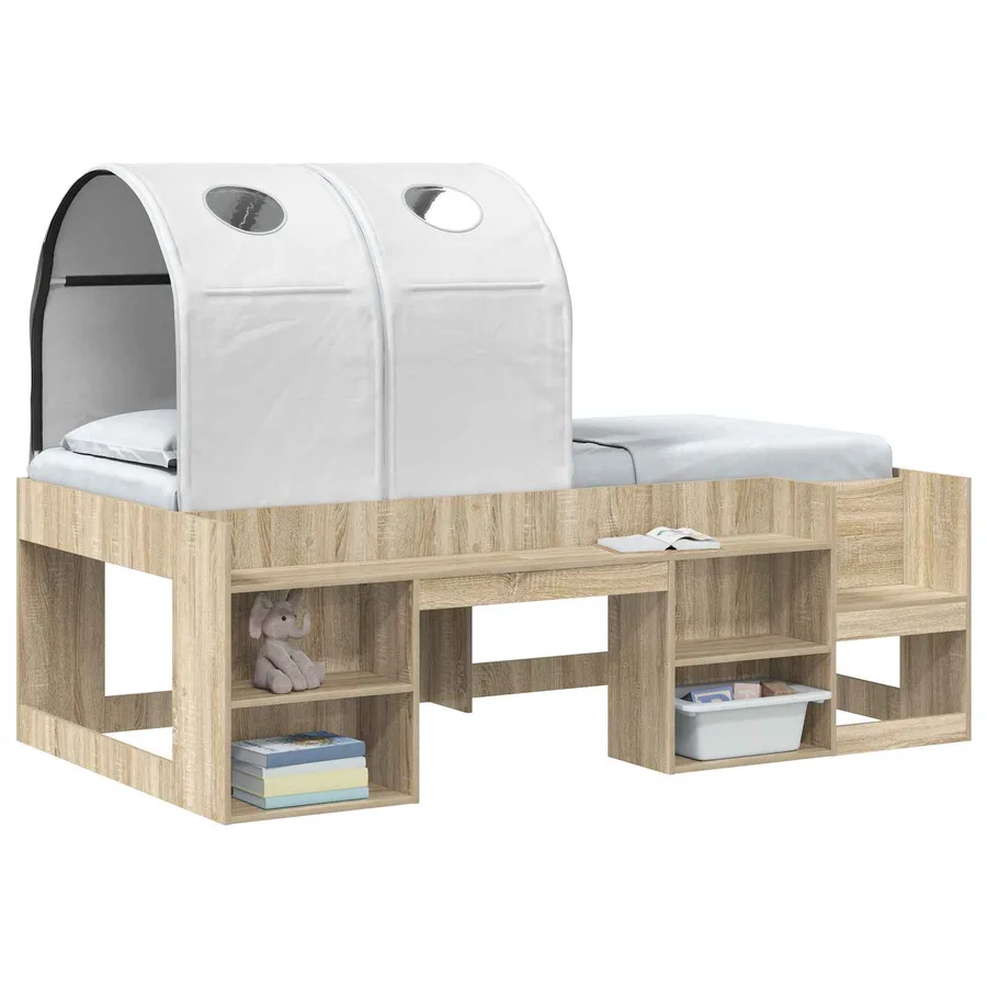 Tunnel de lit 2 pcs Blanc 211 x 52,5 x 2 cm Polyester - 3