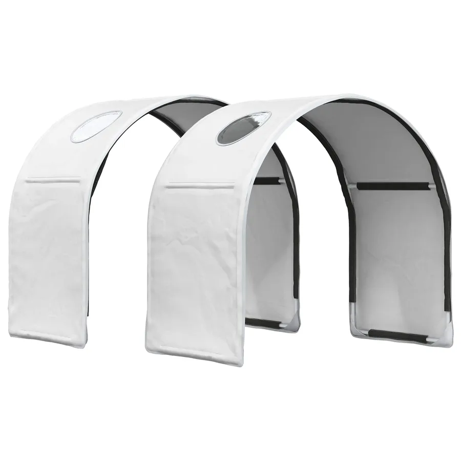 Tunnel de lit 2 pcs Blanc 211 x 52,5 x 2 cm Polyester - 4