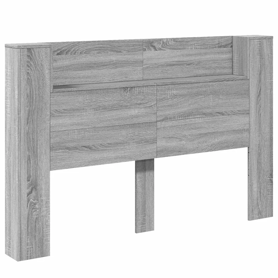 Cabinet de Tête de Lit avec LED Gris Sonoma Bois d'ingénierie - 2