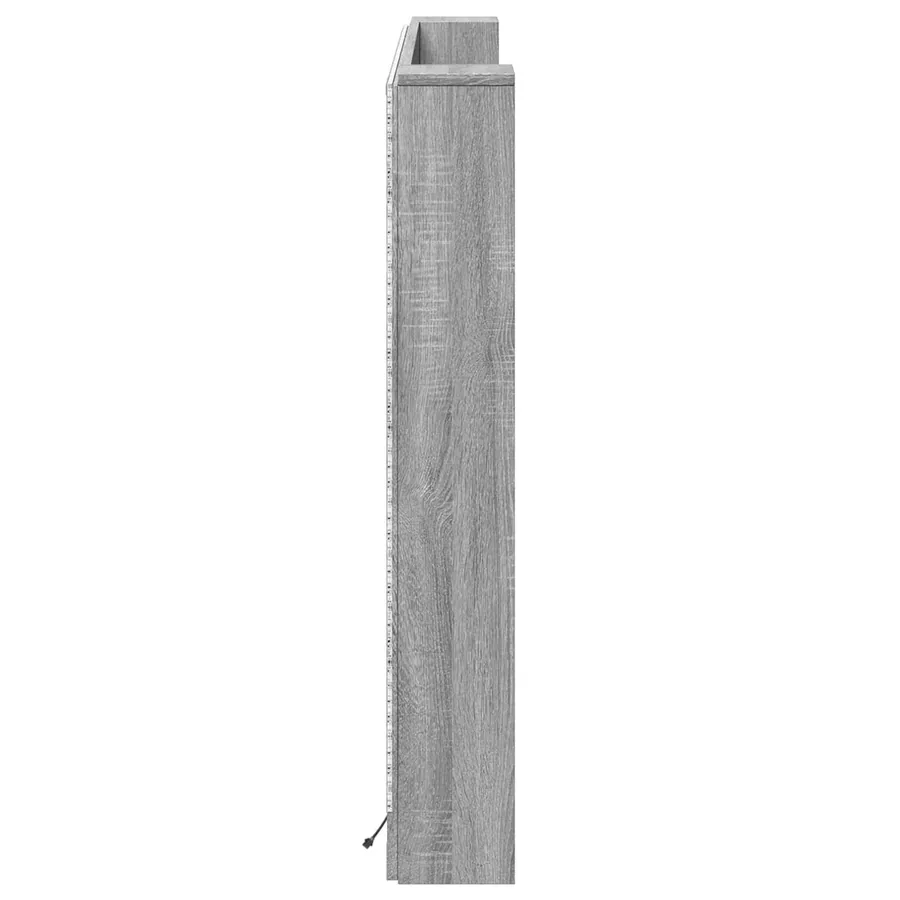 Cabinet de Tête de Lit avec LED Gris Sonoma Bois d'ingénierie - 6