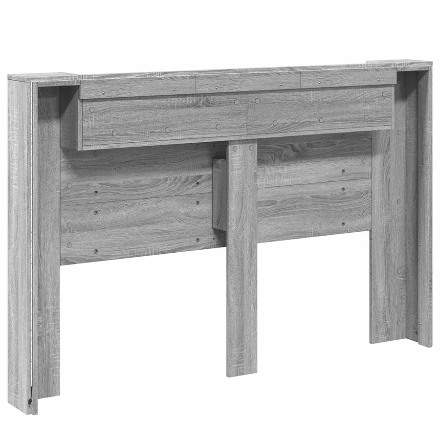 Cabinet de Tête de Lit avec LED Gris Sonoma Bois d'ingénierie - 7