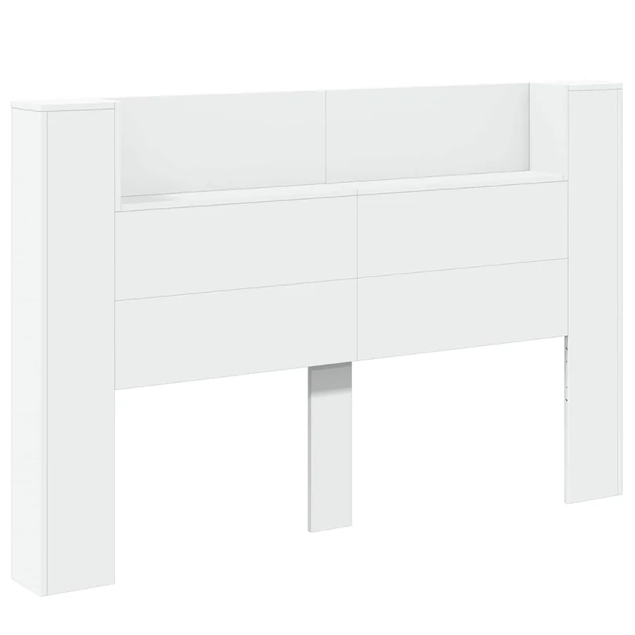 Cabinet de Tête de Lit avec LED Blanc 160 x 16,5 x 103,5 cm - 2