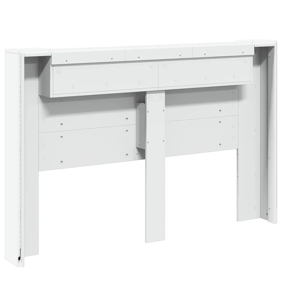 Cabinet de Tête de Lit avec LED Blanc 160 x 16,5 x 103,5 cm - 7