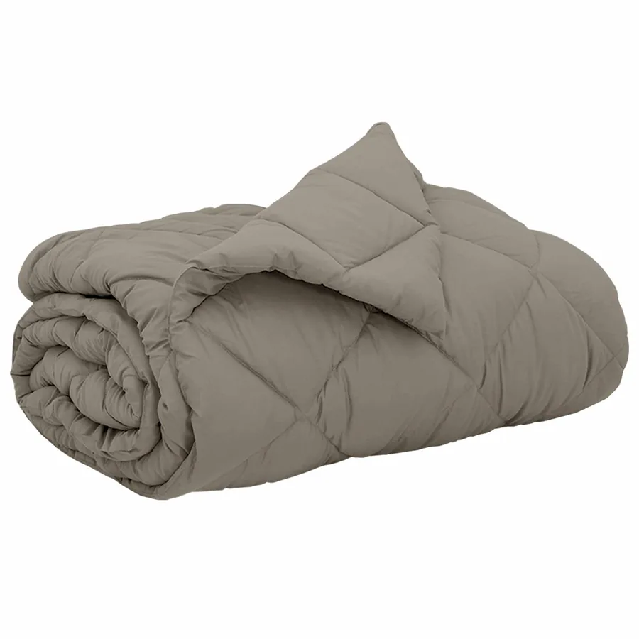 Duvet complet toute l'année Gris clair 220 x 260 cm Microfibre - 2