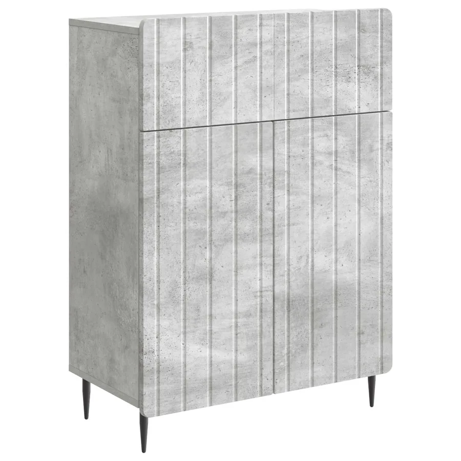 Buffet Gris béton 66 x 34,5 x 92 cm Bois d'ingénierie - 2