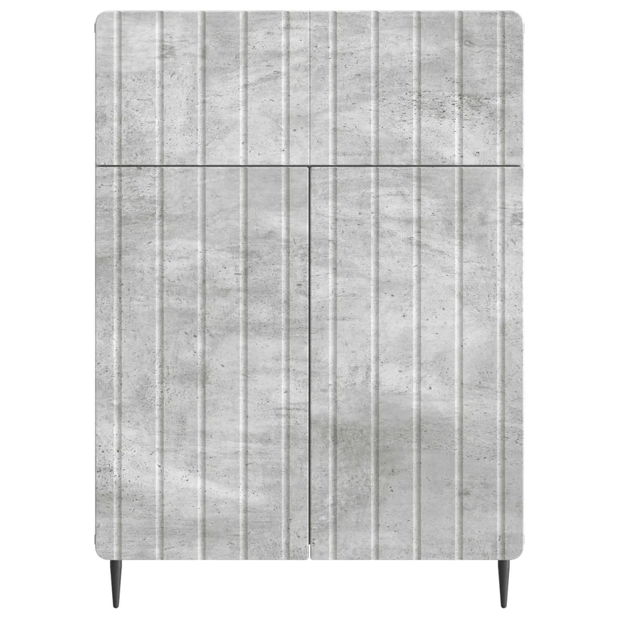 Buffet Gris béton 66 x 34,5 x 92 cm Bois d'ingénierie - 6