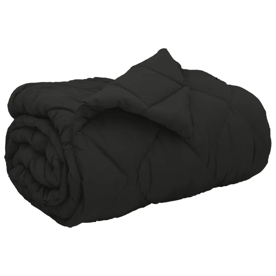 Duvet d'hiver Noir 135 x 220 cm Microfibre - 2