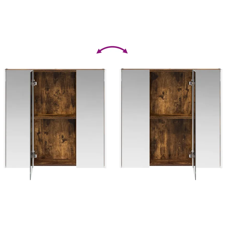 Armoire Miroir de Salle de Bain Chêne fumé 73.5 x 15.5 x 70 cm - 12