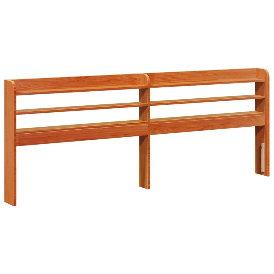 Cadre de lit Cire marron 200 x 200 cm Bois de Pin Massif - 4