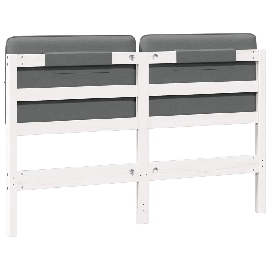 Tête de lit capitonnée Blanc et gris clair 150 cm Pin massif - 6