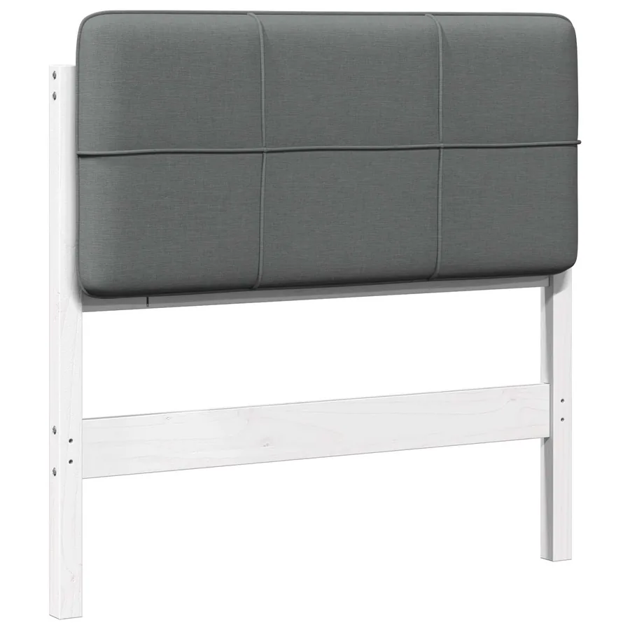 Tête de lit capitonnée Blanc et gris clair 75 cm Pin massif - 2