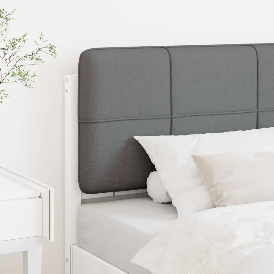 Tête de lit capitonnée Blanc et gris clair 75 cm Pin massif - 3