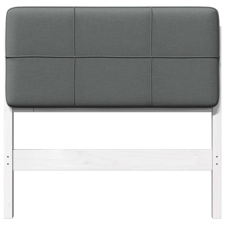 Tête de lit capitonnée Blanc et gris clair 75 cm Pin massif - 4