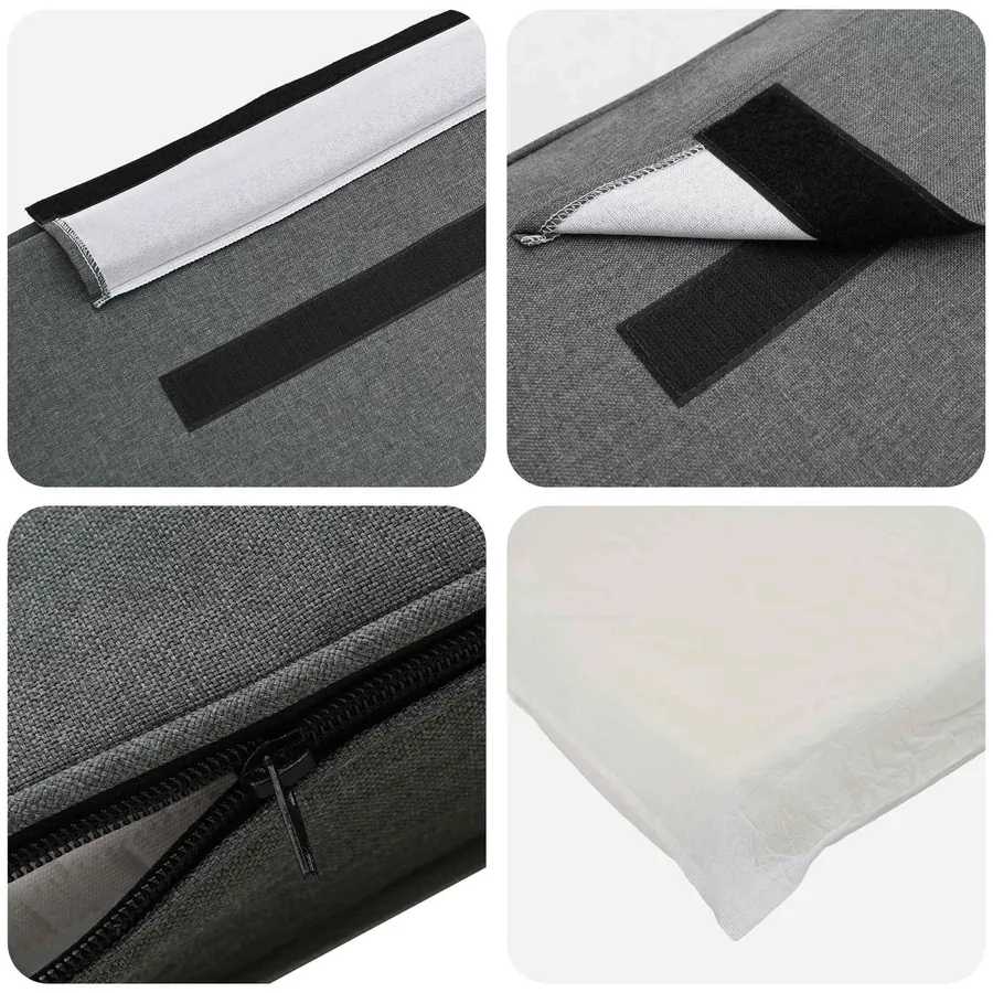 Tête de lit capitonnée Blanc et gris clair 75 cm Pin massif - 7