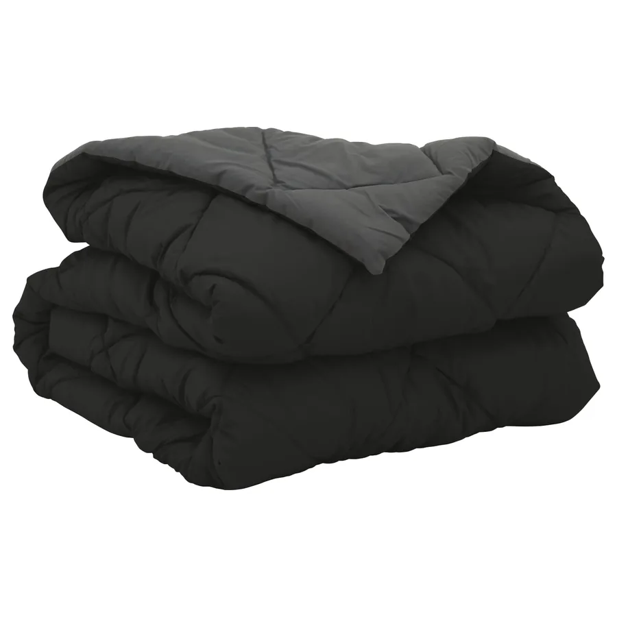 Duvet d'été simple Noir et anthracite 200 x 155 cm Microfibre - 5