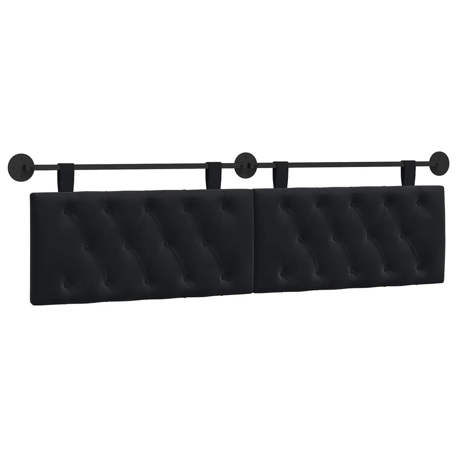 Tête de lit suspendue Avec lumière LED Noir Velours - 2
