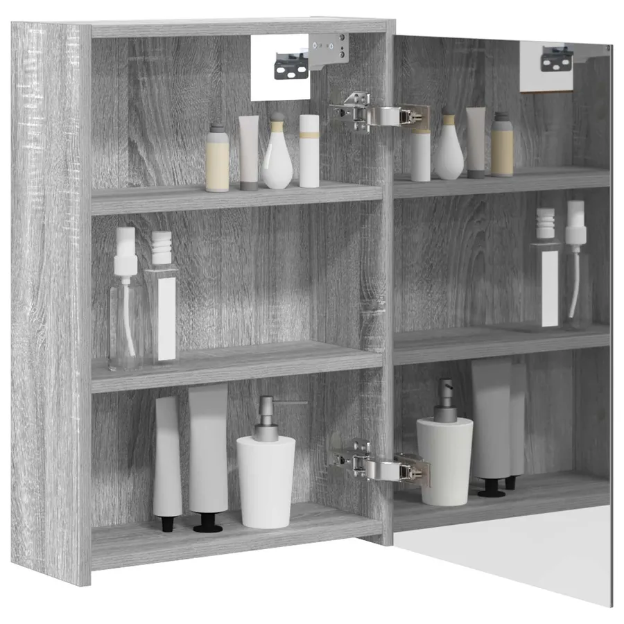 Armoire Miroir de Salle de Bain Gris Sonoma 43 x 16 x 62.5 cm - 3