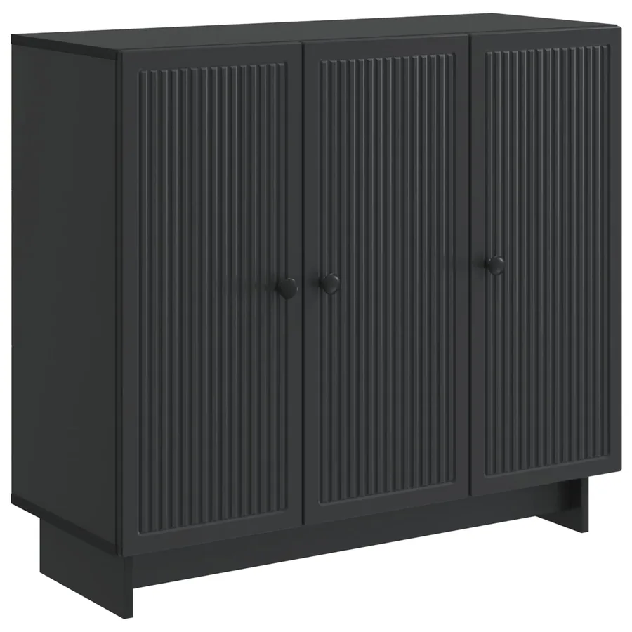 Buffet Noir 89 x 34,5 x 80 cm Bois d'ingénierie - 2
