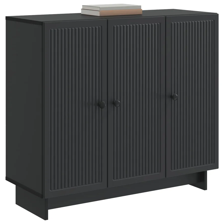 Buffet Noir 89 x 34,5 x 80 cm Bois d'ingénierie - 3