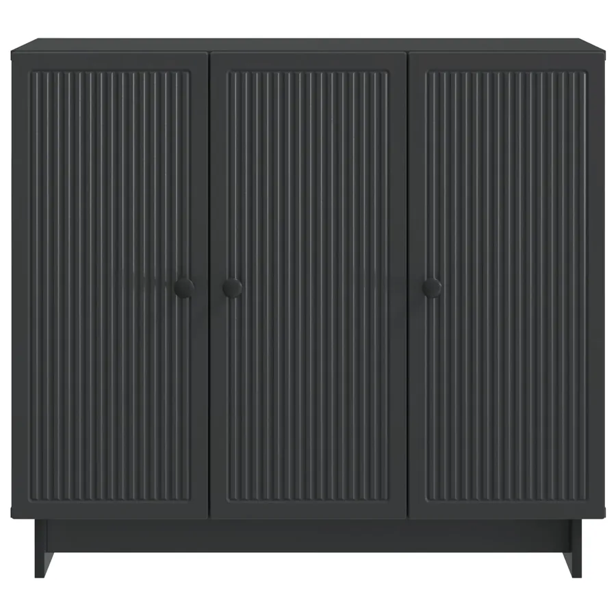 Buffet Noir 89 x 34,5 x 80 cm Bois d'ingénierie - 6