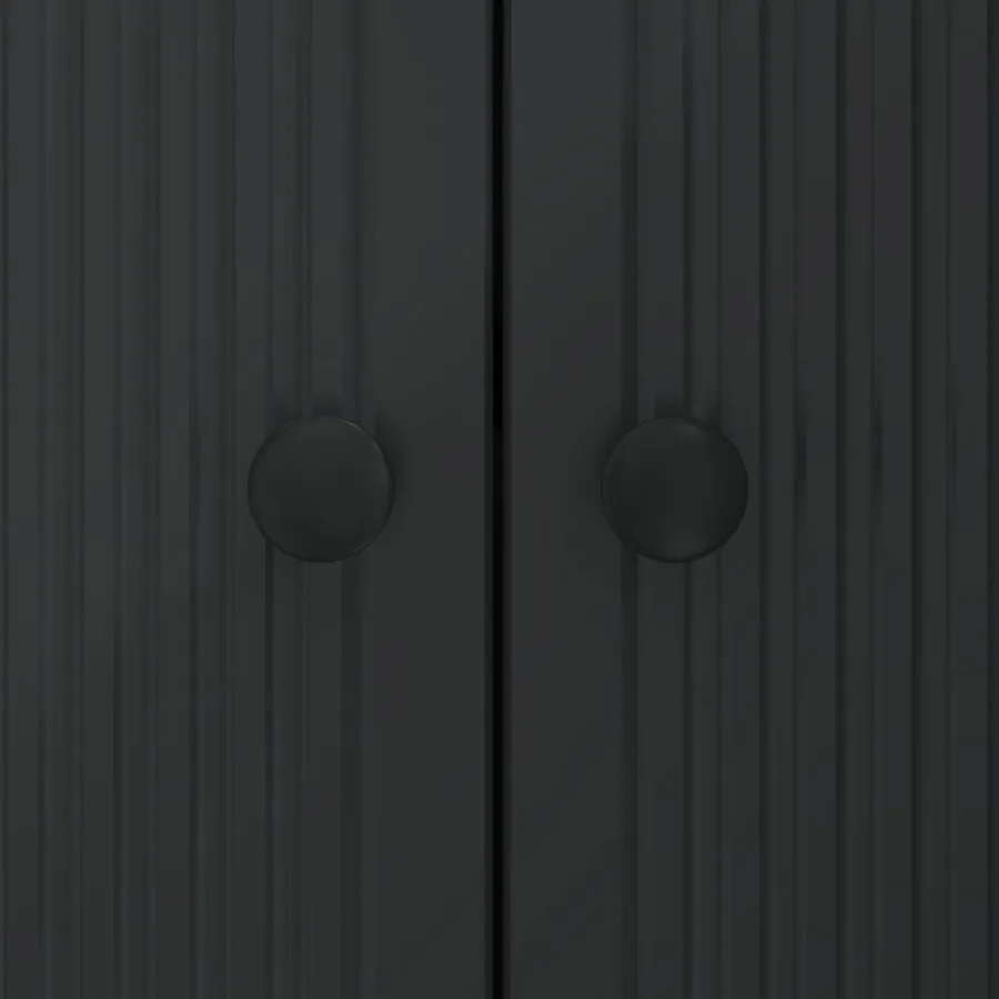 Buffet Noir 89 x 34,5 x 80 cm Bois d'ingénierie - 8