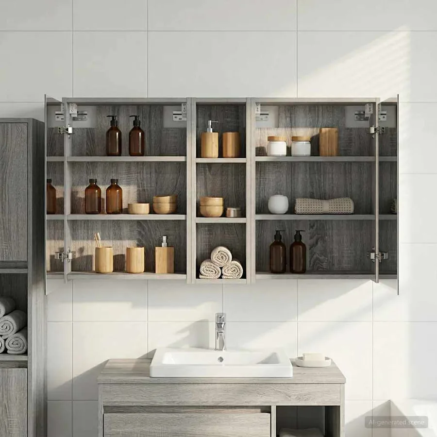 Ensemble de Meubles de Salle de Bain 3 pcs 106 x 16 x 62,5 cm - 4