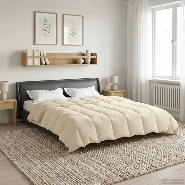 Duvet d'été simple Matelassé Crème 200 x 240 cm Microfibre