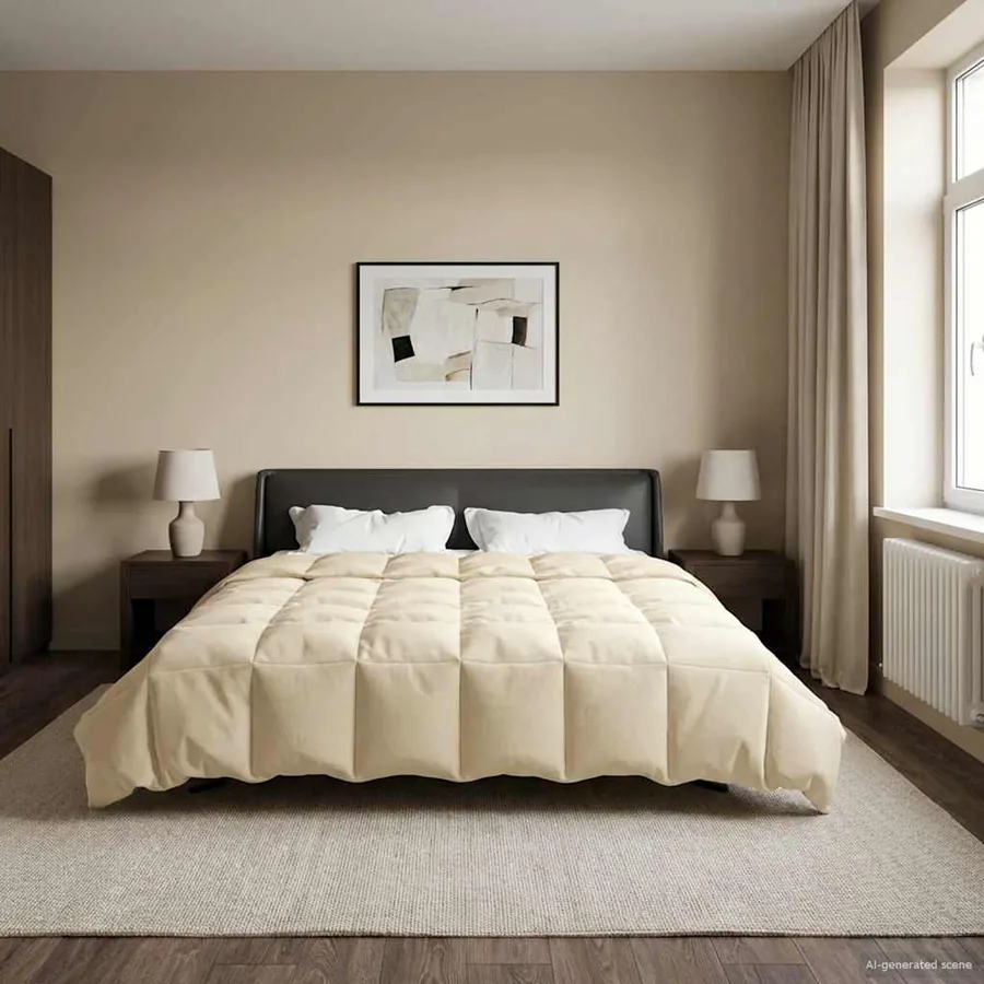 Duvet complet toute l'année Crème 240 x 260 cm Microfibre