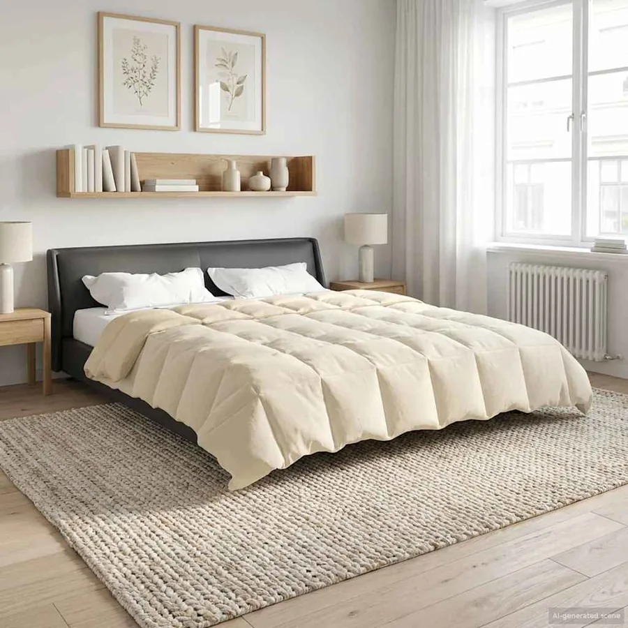 Duvet complet toute l'année Crème 240 x 260 cm Microfibre - 4