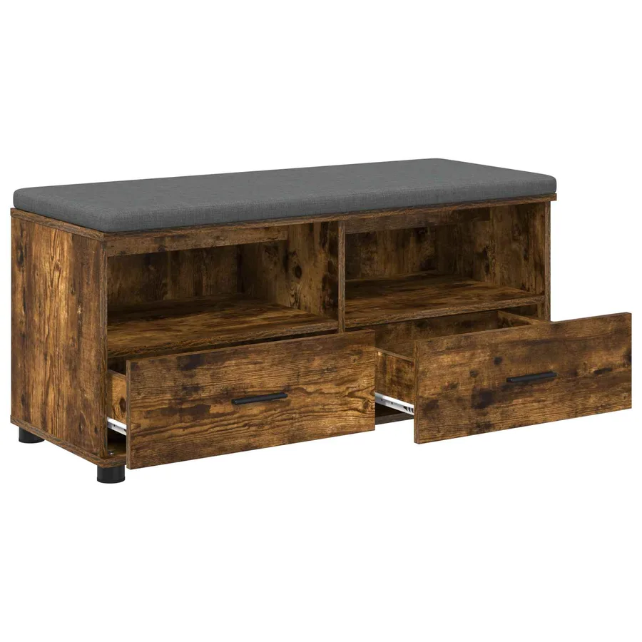 Banc d'entrée avec coussin Chêne Fumé 100 x 38 x 46 cm - 5
