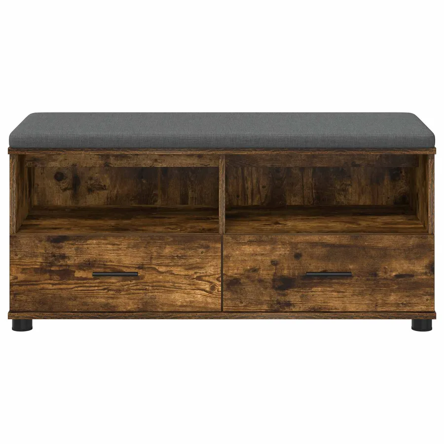Banc d'entrée avec coussin Chêne Fumé 100 x 38 x 46 cm - 6