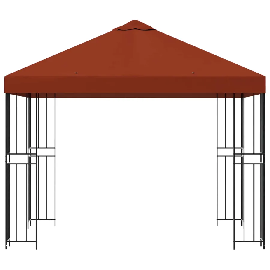 Pavillon 3 x 3 m Terre cuite Polyester et Acier 190 gsm - 4