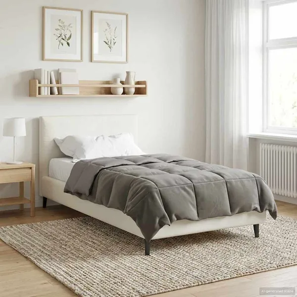 Duvet d'hiver Matelassé Gris clair 135 x 200 cm Microfibre