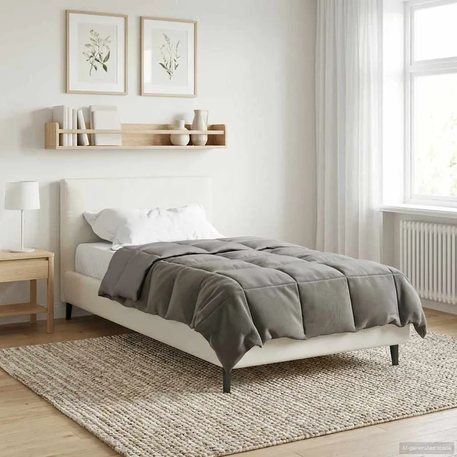 Duvet d'hiver Matelassé Gris clair 135 x 200 cm Microfibre