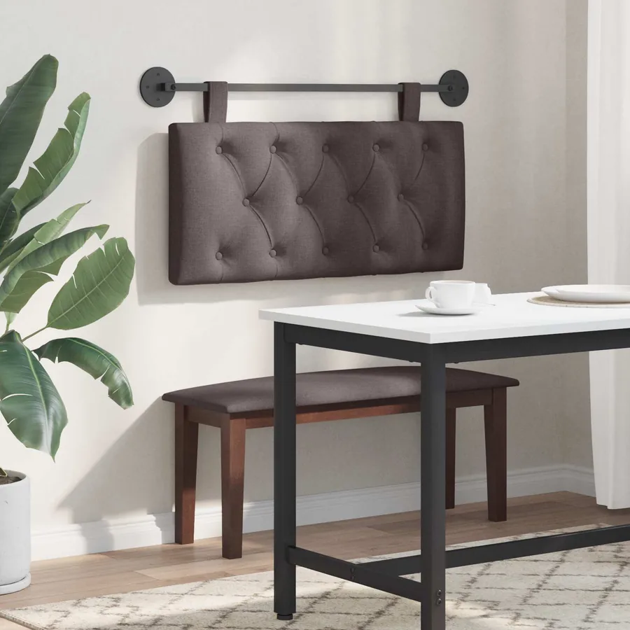 Tête de lit suspendue Marron foncé Tissu - 4