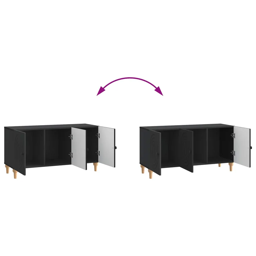 Meuble TV Noir 99 x 34,5 x 50 cm Bois d'ingénierie - 11