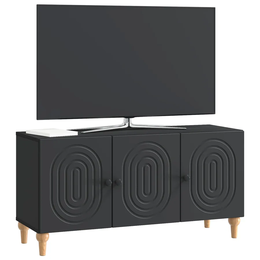 Meuble TV Noir 99 x 34,5 x 50 cm Bois d'ingénierie - 3