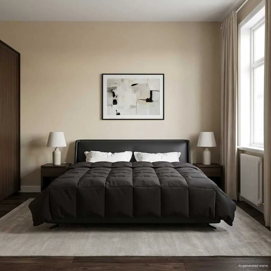 Duvet d'été simple Matelassé Anthracite 220 x 260 cm Microfibre