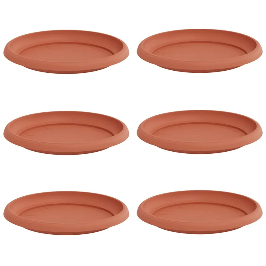 Plateau à fleurs rond 6 pcs Rouge brique Ø 21,5 x 2,5 cm - 2
