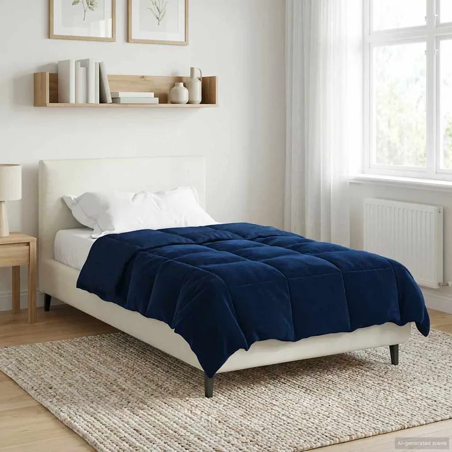 Duvet d'hiver Matelassé Bleu foncé 155 x 200 cm Microfibre