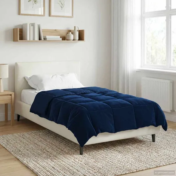 Duvet d'hiver Matelassé Bleu foncé 155 x 200 cm Microfibre