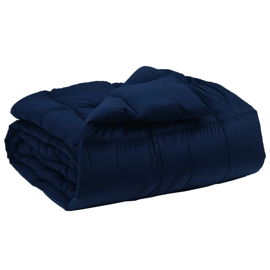 Duvet d'hiver Matelassé Bleu foncé 155 x 200 cm Microfibre - 2