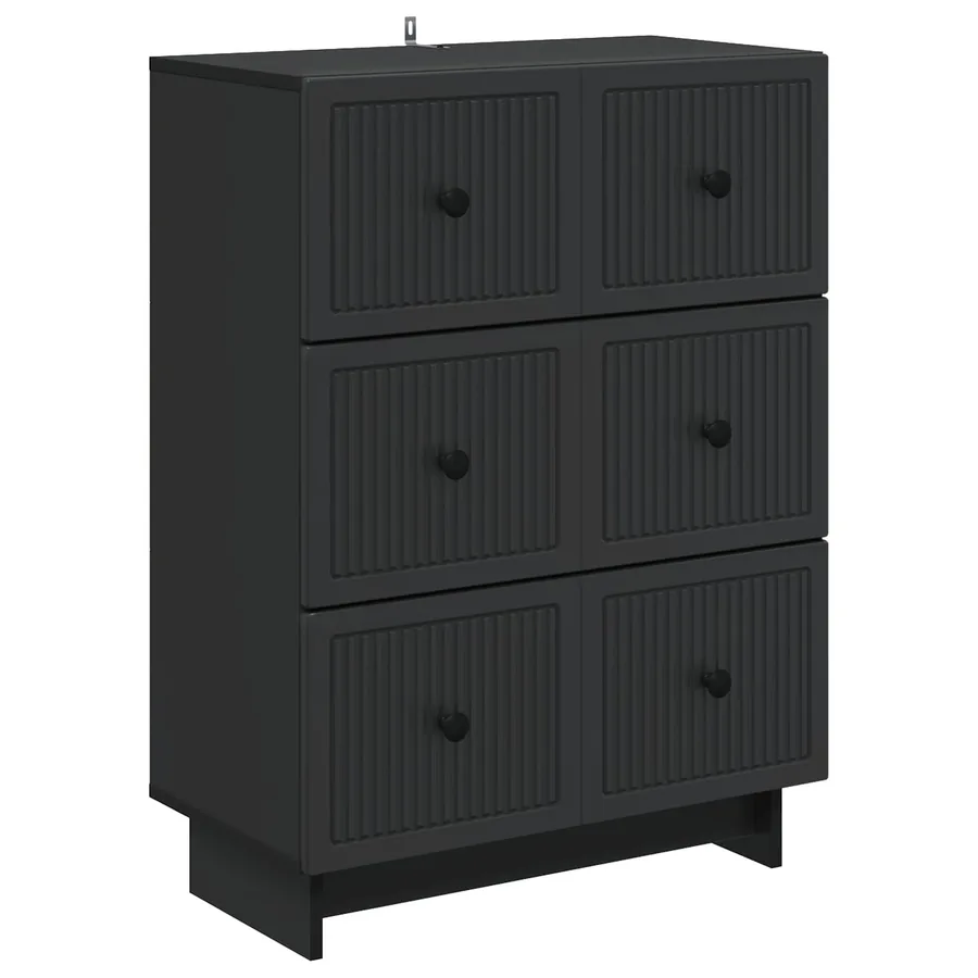 Armoire à tiroirs Noir 66 x 34,5 x 90 cm Bois d'ingénierie - 2