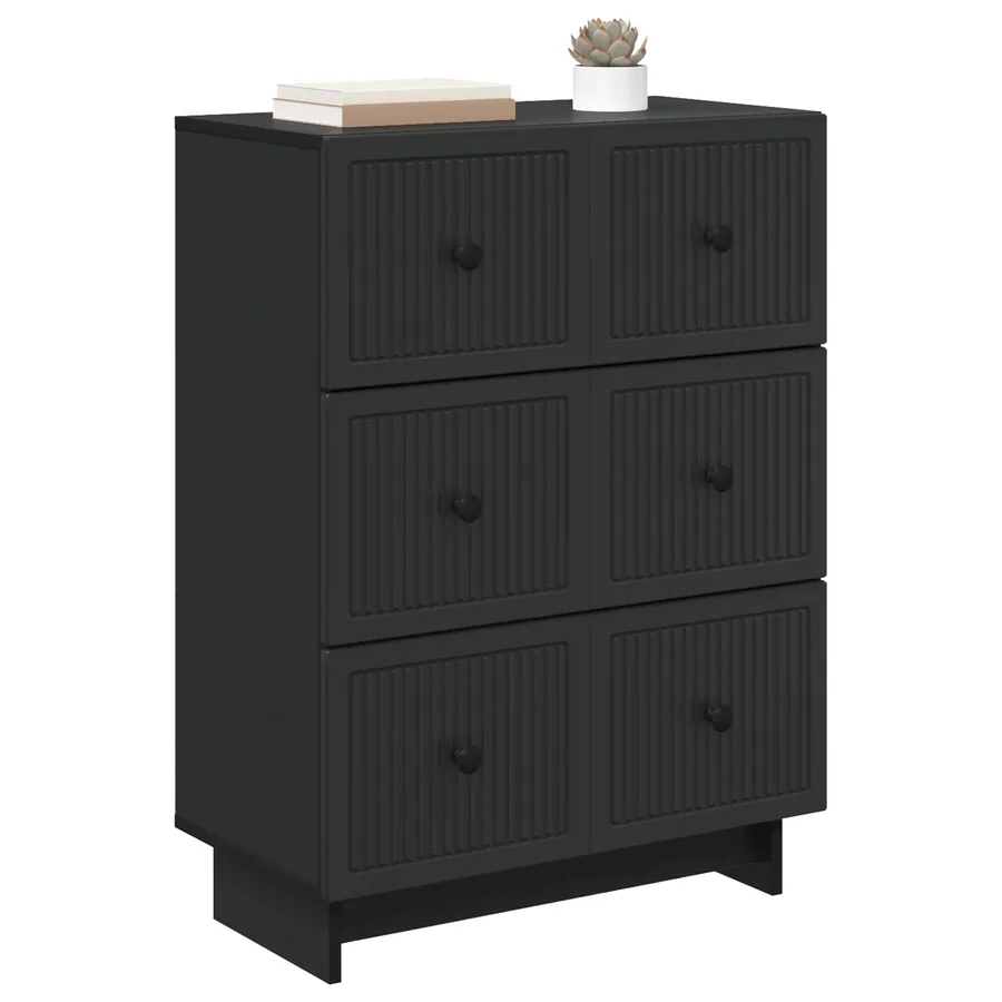 Armoire à tiroirs Noir 66 x 34,5 x 90 cm Bois d'ingénierie - 3
